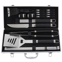 barbecue tool set with TPR soft handle grill bbq brush